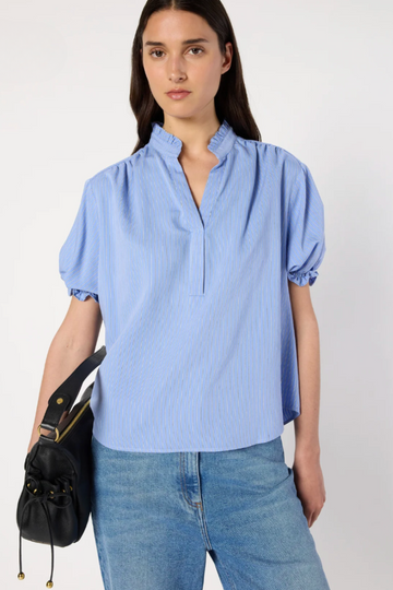 Gerard Darel, Amira Ruffled Stripe Blouse