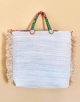 En Shallah, Embroidered Raffia Bag M