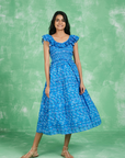 Ro's Garden, Tuscany Midi Dress- Blue Komaki