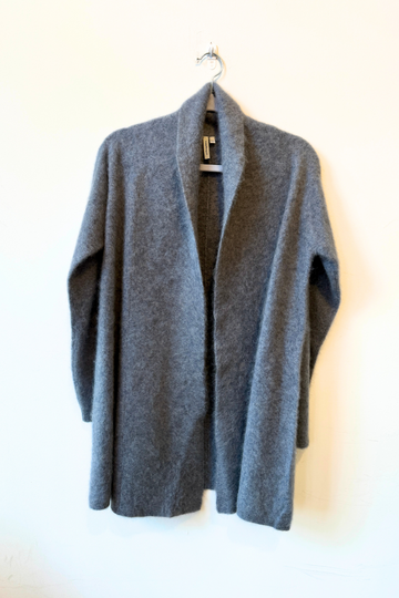 Brushed Cashmere Swing Coat-Feather Grey