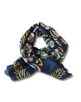 Les Belles Vagabondes, Carre Soie Anastasia Scarf- Marine/Navy