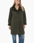 Velvet, Yves Lux Suede Fur Coat- Hunter Green