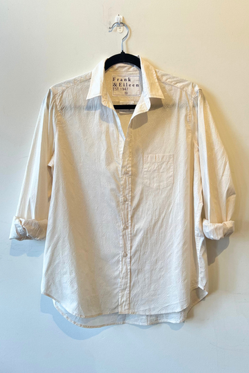 Frank & Eileen, Relaxed Button-Up Shirt- Cream/ Gold Glitter