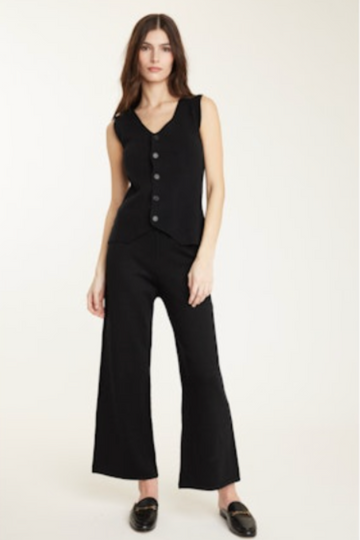 Pistache,  Black Knit Pant