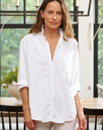 Frank & Eileen, Eileen Relaxed Button-Up Shirt - White Tattered Wash Denim