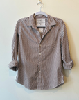 Frank & Eileen, Barry Tailored Button Up Shirt-Brown Stripe