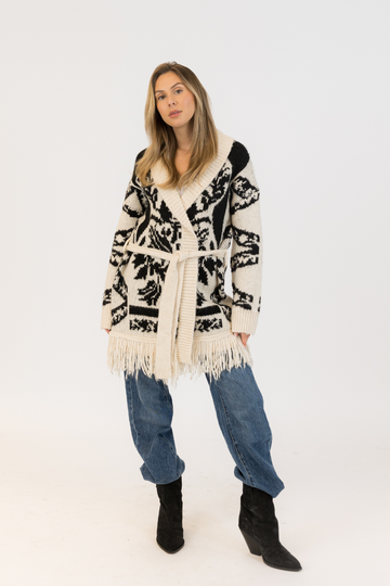 Lyla & Luxe, Zane Cardigan - Beige/Black