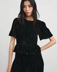 Rails, Rosie Short Sleeve Shirt-Black Velvet