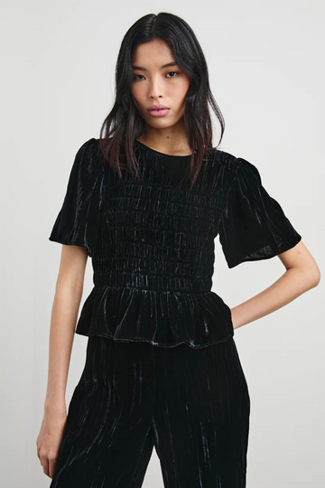 Rails, Rosie Short Sleeve Shirt-Black Velvet