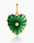 Thatch, Malene Heart Clip Charm- Green Jade