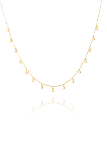 The Makery, Gold Choker Necklace with 15 Dancing Discs