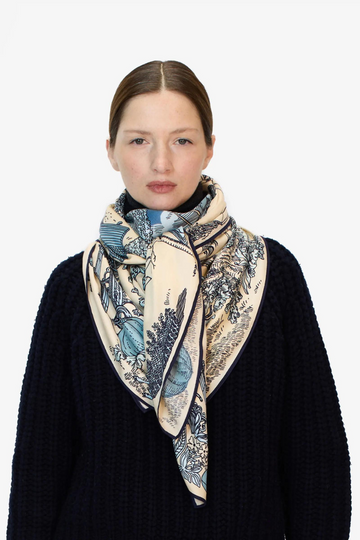 Inoui Editions, Four Seasons Square 130 Scarf-Blue