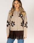 Lyla+Luxe, Jorgie Flower Cardigan