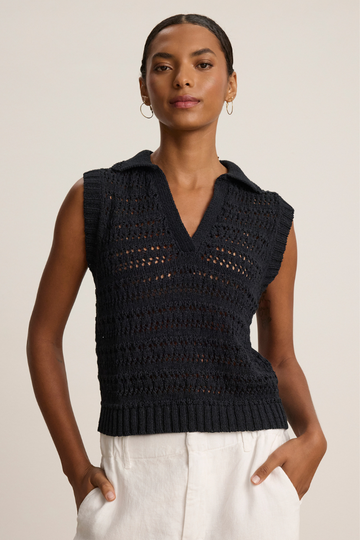 Velvet, Renee Crochet Stitch Sweater - Black