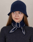 Oats and Rice, Bronte Knitted Cashmere Scarf- Navy