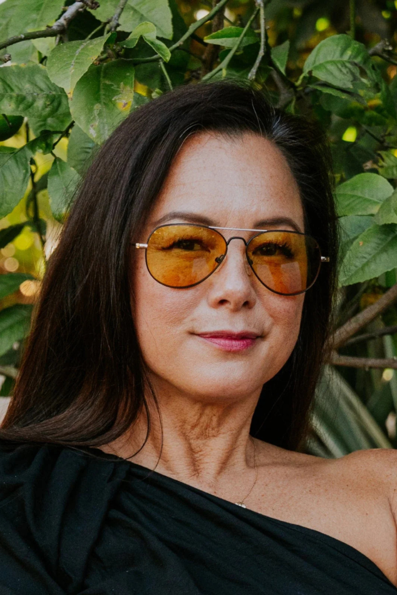 Caddis, Mabuhay Tinted Readers - Matte Black/Matte Gold with 50% Amber Lens
