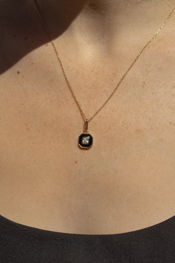 Thatch, Florence Black Enamel Charm