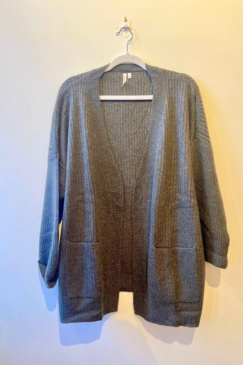 Plush Cashmere Rib Knit Cardigan