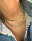 The Makery Collection, Bodrum Beaded Necklace - Sparkling Aqua and Green Beach