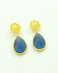 Schmuckoo, Sunflower Earring - Blue Iolite