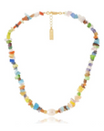 AB, Glass Beads Necklace with Freshwater Pearl Pendant