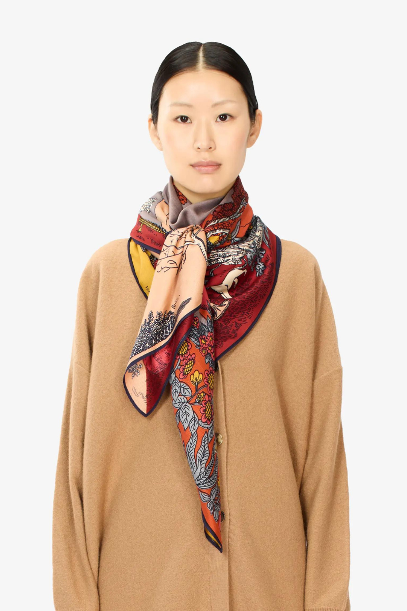 Inoui Editions, Four Seasons Square 130 Scarf-Autumn