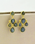 Antila Earring Gold Plated - Labradorite