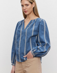 Velvet, Raylee Heather Jacquard Stripe Top