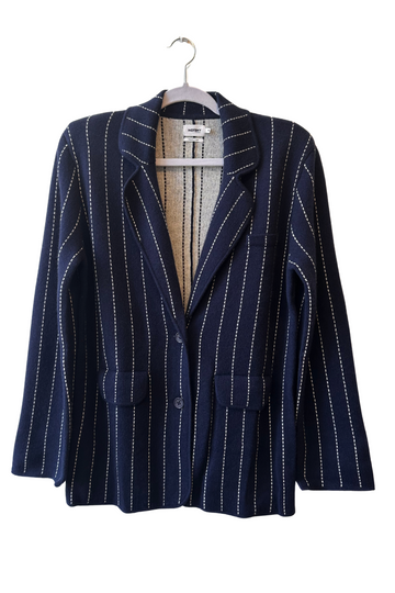 Not Shy, Owen Pinstripe Blazer - Marine