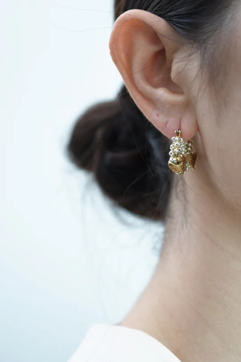 Monshiro, Balsa Pearl Hoop Earrings