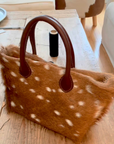 CM, Handmade Hair on Leather Tote Bag- Mini