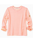 Kerri Rosenthal, KR Long Sleeve Stripe Tee- Natural/ Neon Pink