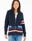 Kerri Rosenthal, Joy Imperfect Heart Cardigan- Indigo Blue