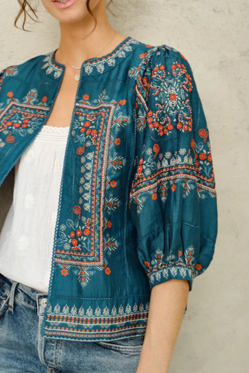 M.A.B.E., Eden Print Jacket-Blue/Multi