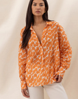 Charli, Libby shirt- Mandarin Floral PRint