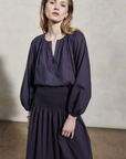 Mondo Corsini, Elizabeth Cotton Blouse- Midnight Cambric