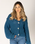 Lyla+Luxe, Lillian Hand Knit Heart Cardigan