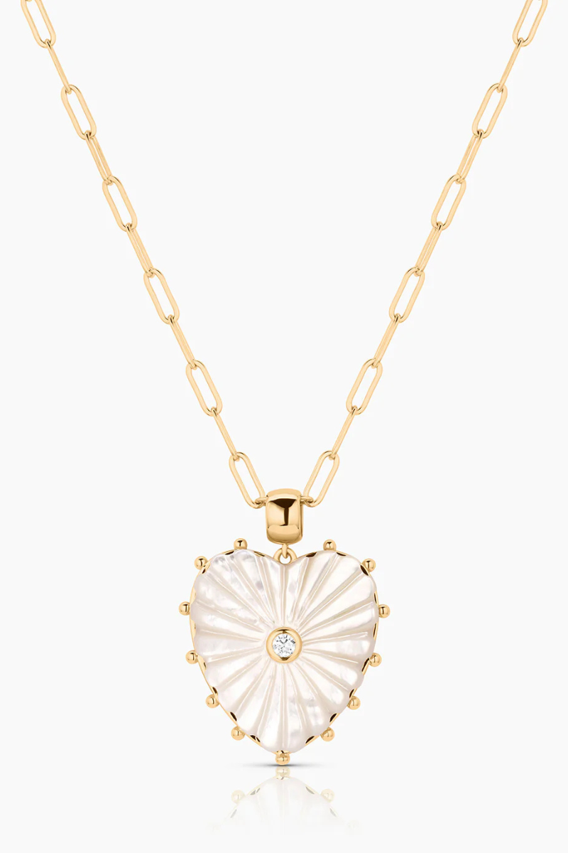 Thatch, Malene Mother of Pearl Paperclip Necklace