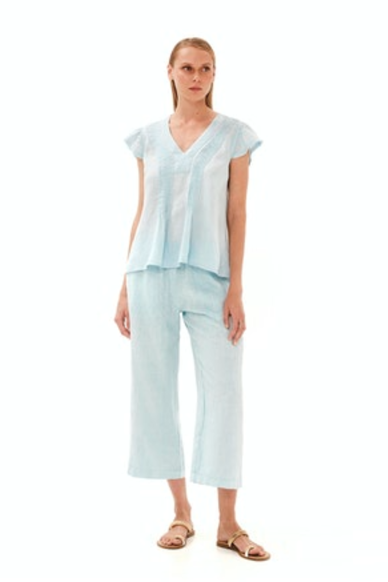 Haris Cotton, Pleated Detailed V-Neck Blouse