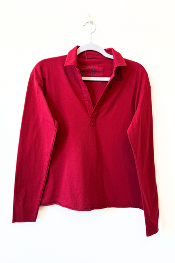 Frank & Eileen, Patirck Popover Henley - Garnet