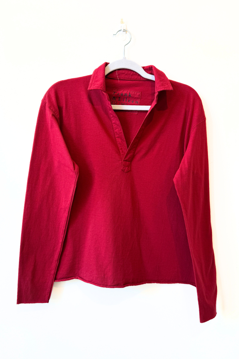 Frank & Eileen, Patirck Popover Henley - Garnet