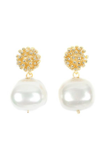 Sissy Yates Designs, Coral Pearl Earrings