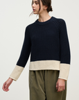 Velvet, Shay Chunky Pima Cotton Sweater - Navy