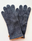 SantaCana, Wool & Cashmere Glove with Piping and Leather Button