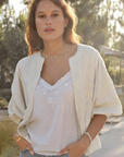 M.A.B.E, Averi Embroidered Jacket- Ivory