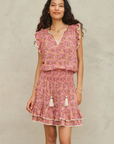 M.A.B.E, Ceci Print Short Dress- Pink