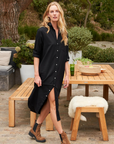 Frank & Eileen, Rory Maxi Denim ShirtDress-Black