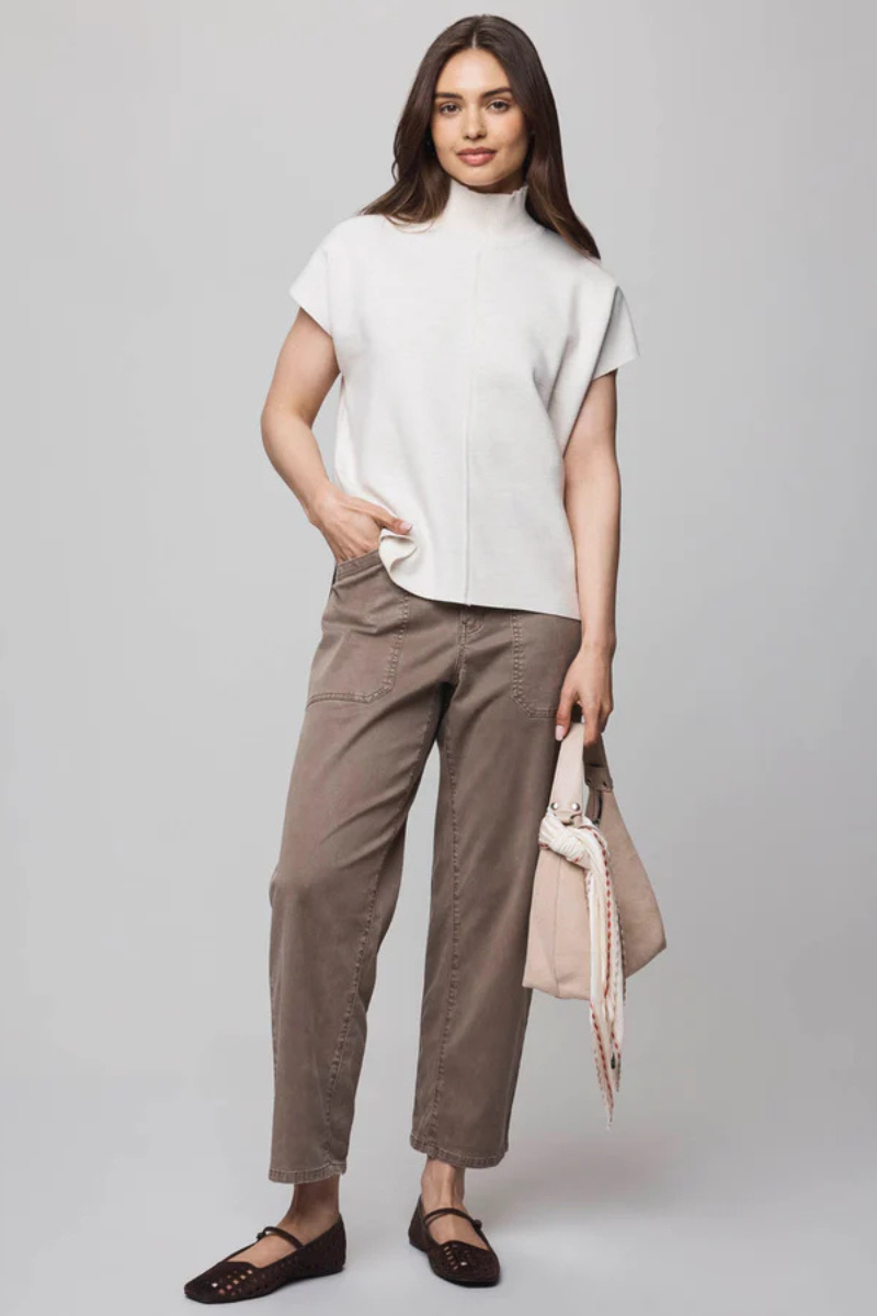 Splendid, Winslow Mock neck Pullover-Pale Oak Heather