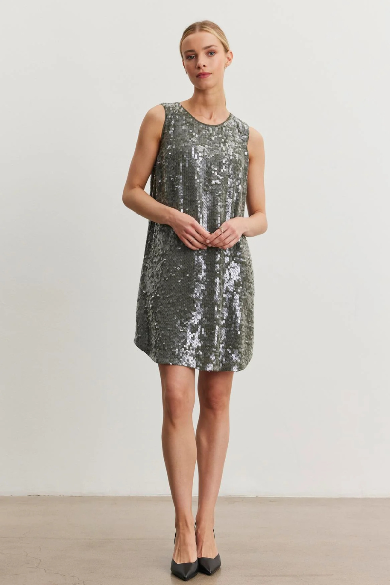 Velvet Katherine, DS Sequin Dress- Gunmetal