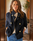 Frank & Eileen, Cropped Sweatshirt Peacoat-British Royal Navy